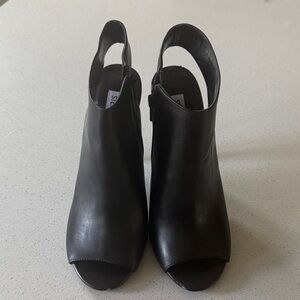 Steve Madden Black Peep-Toe Heeled Boots